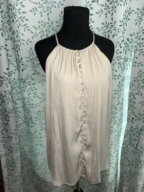 Philosophy Cream Halter-Style Button-Front Camisole Top